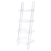 Orleans Furniture - Coaster - Amaturo 72-inch 4-shelf Acrylic Ladder Bookshelf Clear - 801553